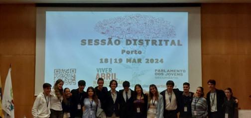 Participação na Sessão Distrital – Parlamento dos Jovens Secundário